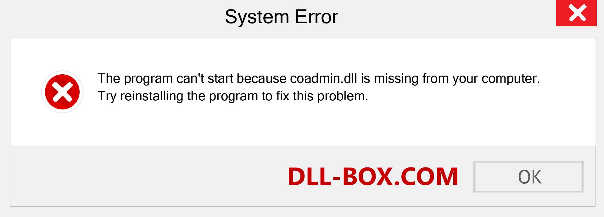  coadmin.dll file is missing?. Download for Windows 7, 8, 10 - Fix  coadmin dll Missing Error on Windows, photos, images