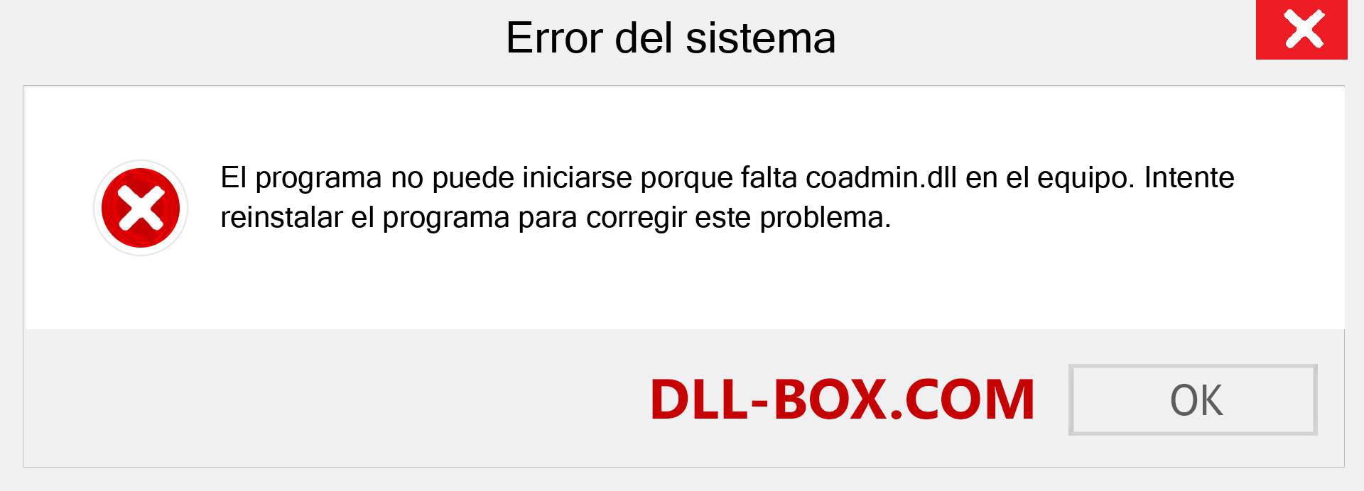 ¿Falta el archivo coadmin.dll ?. Descargar para Windows 7, 8, 10 - Corregir coadmin dll Missing Error en Windows, fotos, imágenes